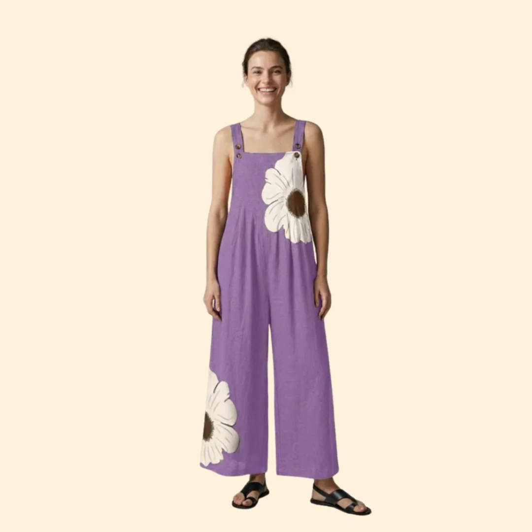 Women’s Wide Leg Jumpsuit with Floral Print - Image 10