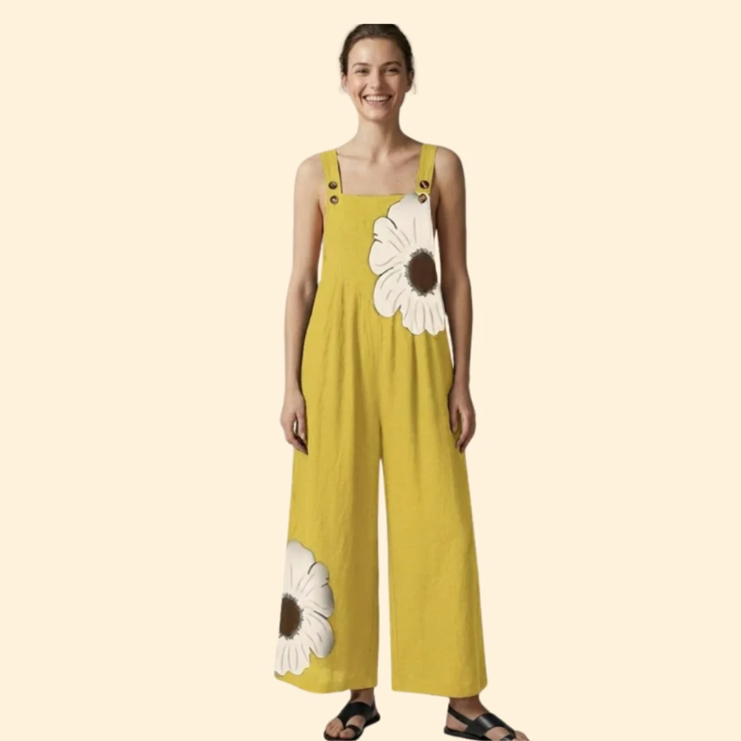 Women’s Wide Leg Jumpsuit with Floral Print - Image 11