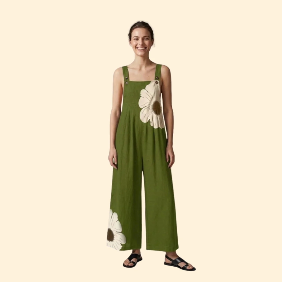 Women’s Wide Leg Jumpsuit with Floral Print - Image 12