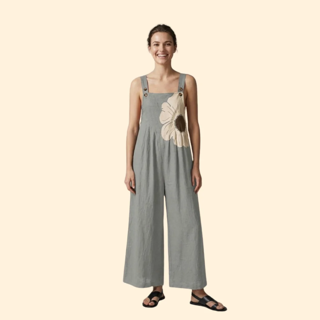 Women’s Wide Leg Jumpsuit with Floral Print - Image 13