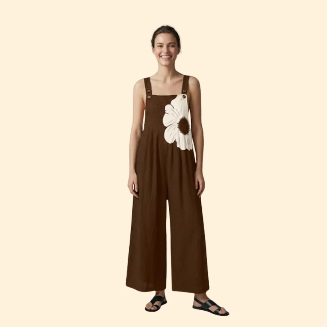 Women’s Wide Leg Jumpsuit with Floral Print - Image 14