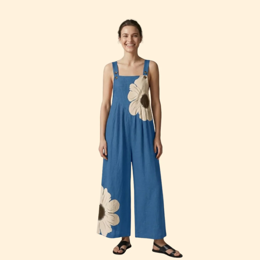 Women’s Wide Leg Jumpsuit with Floral Print - Image 8