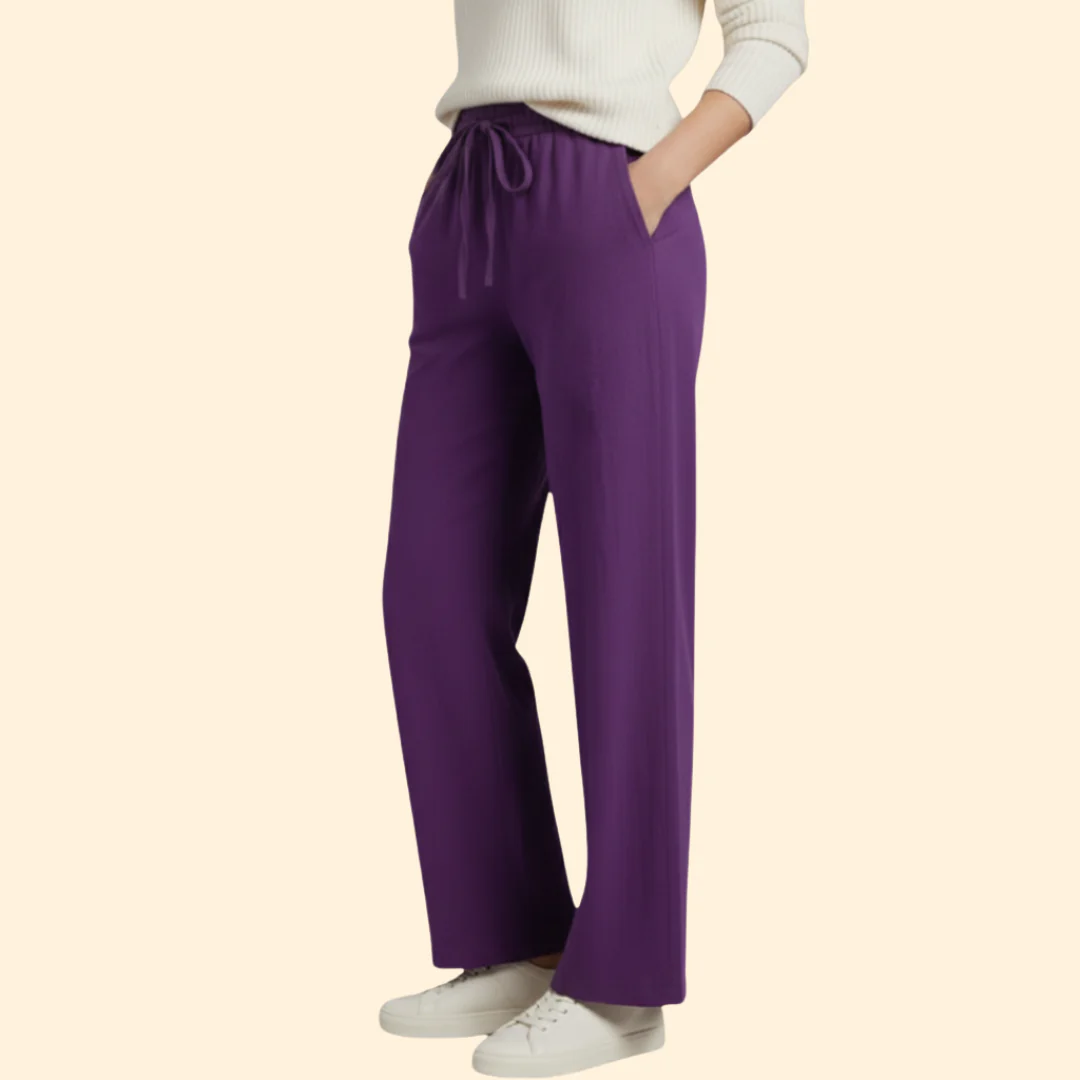 Women’s Wide Leg Pants with Adjustable Waistband - Image 4