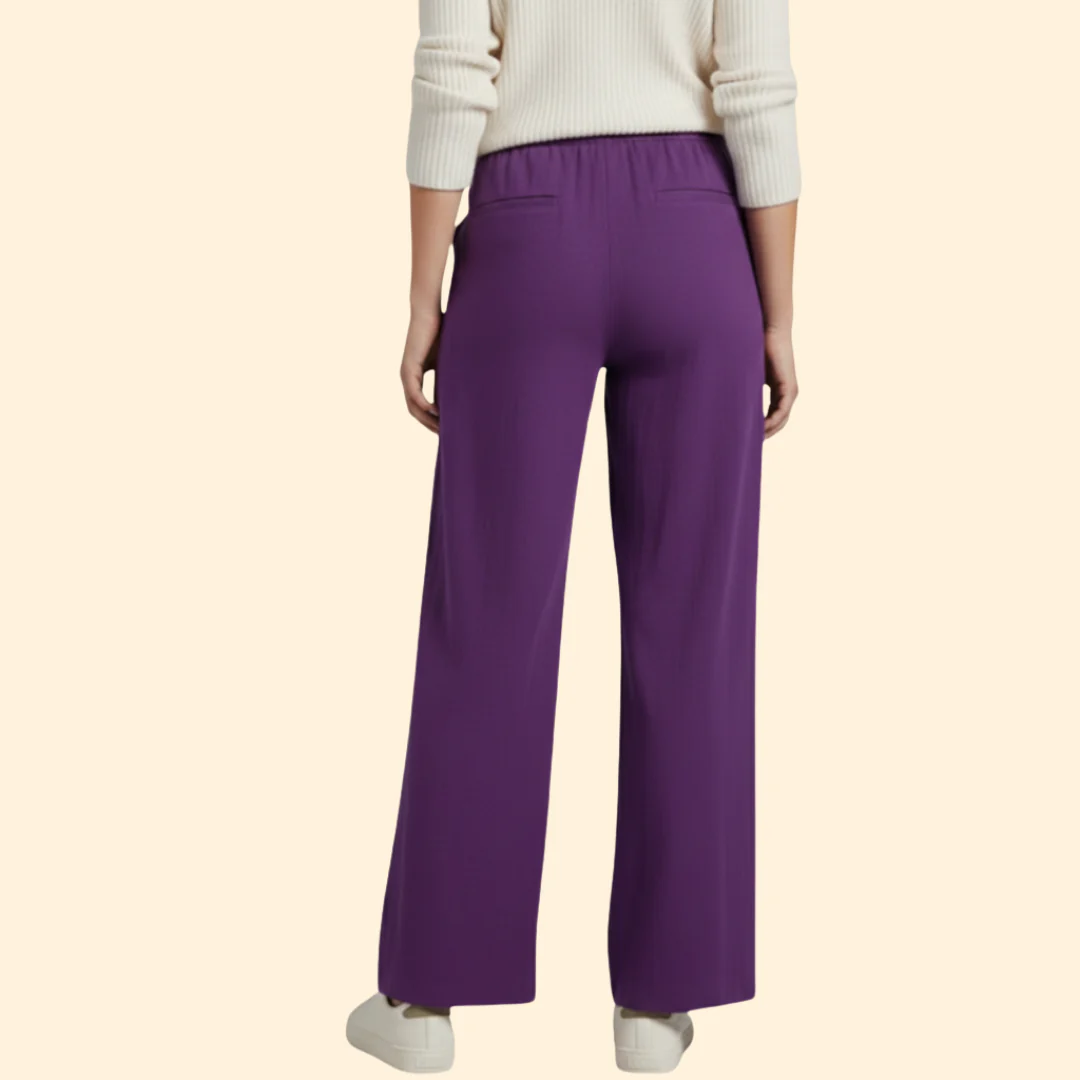 Women’s Wide Leg Pants with Adjustable Waistband - Image 5