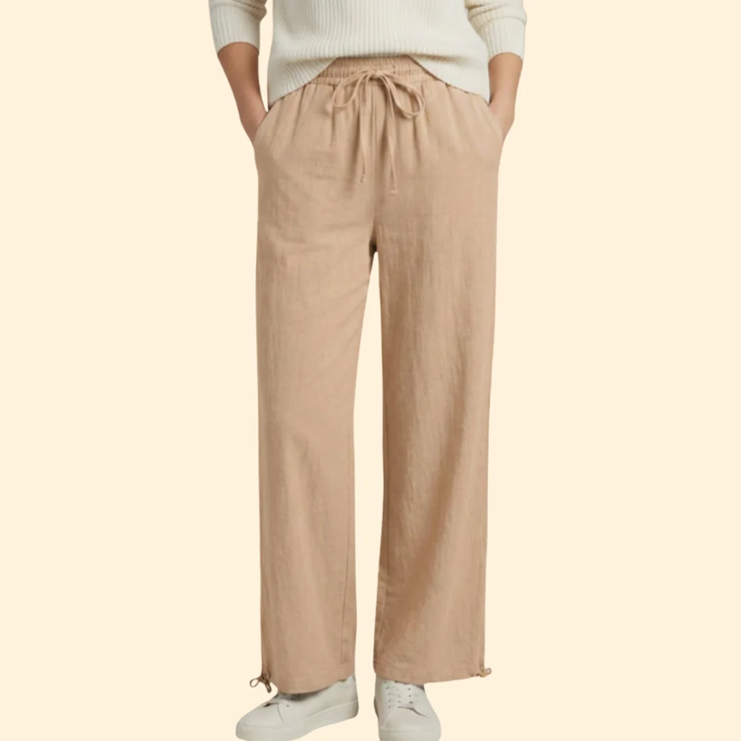 Women’s Wide Leg Pants with Adjustable Waistband - Image 6