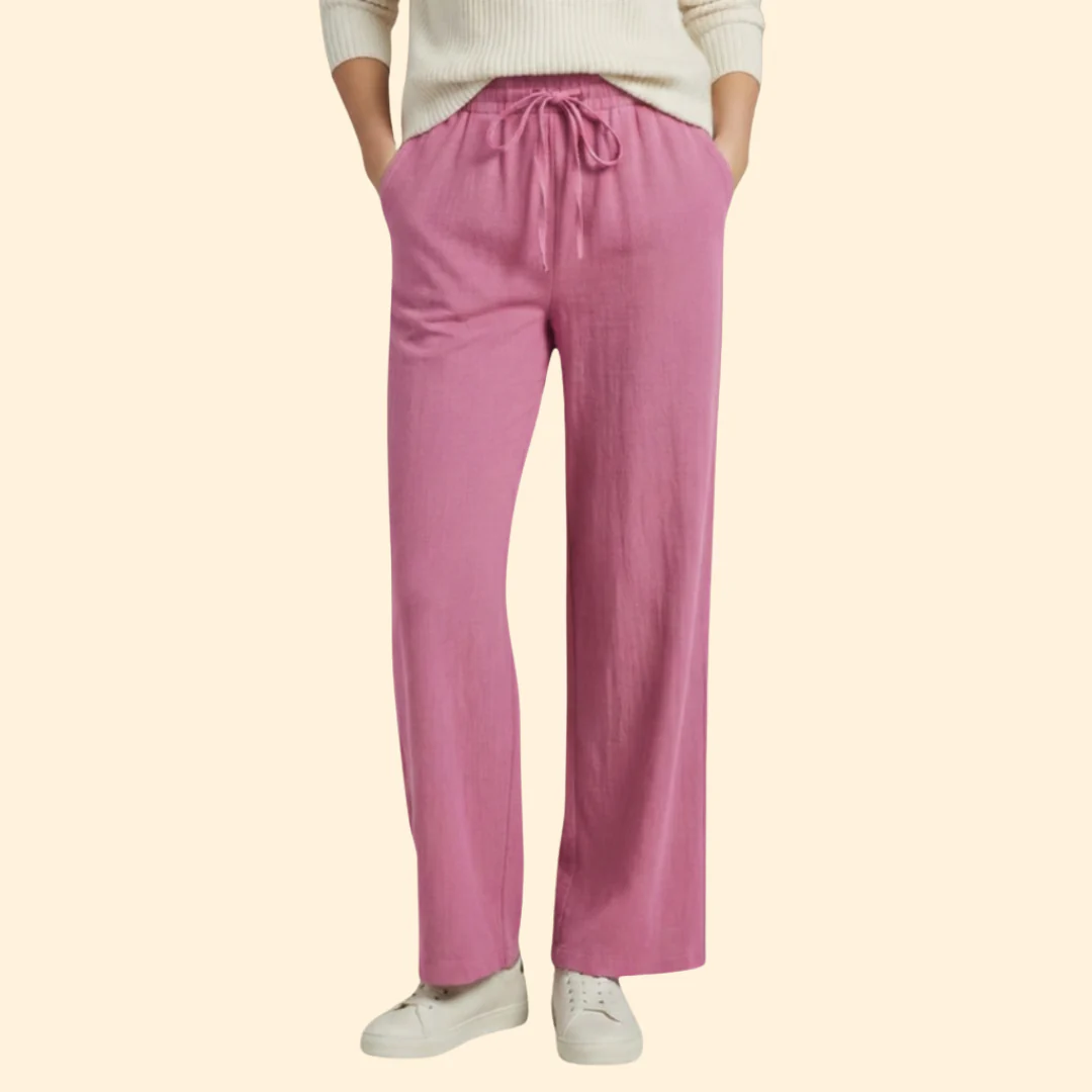 Women’s Wide Leg Pants with Adjustable Waistband - Image 7
