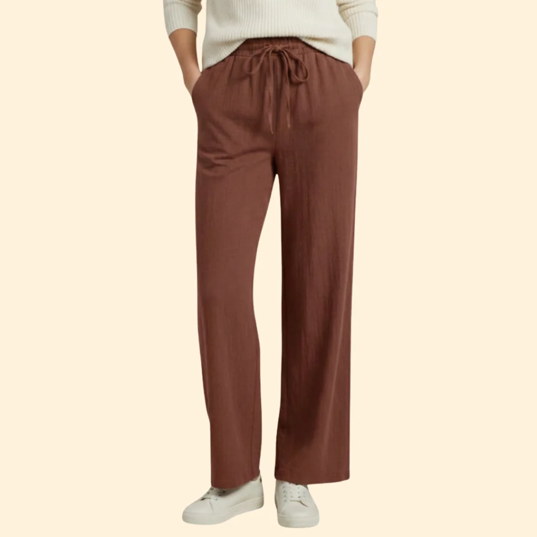 Women’s Wide Leg Pants with Adjustable Waistband - Image 8
