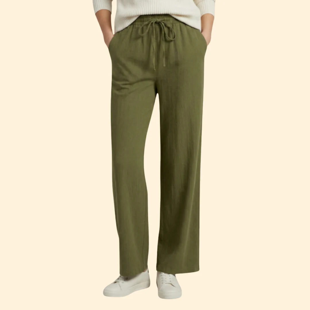Women’s Wide Leg Pants with Adjustable Waistband - Image 9