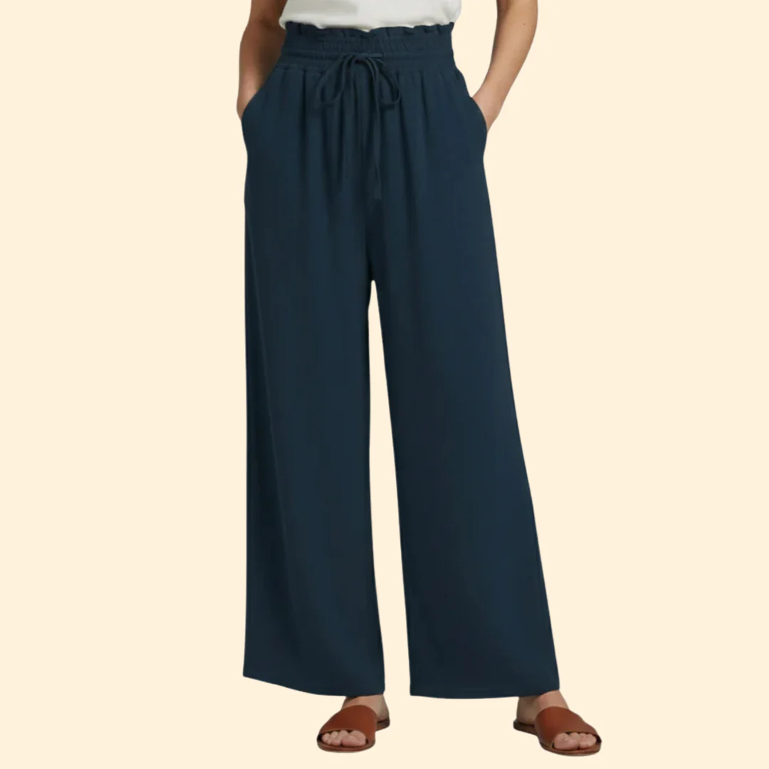 Women’s Wide-Leg Pants with Elastic Waist - Image 3