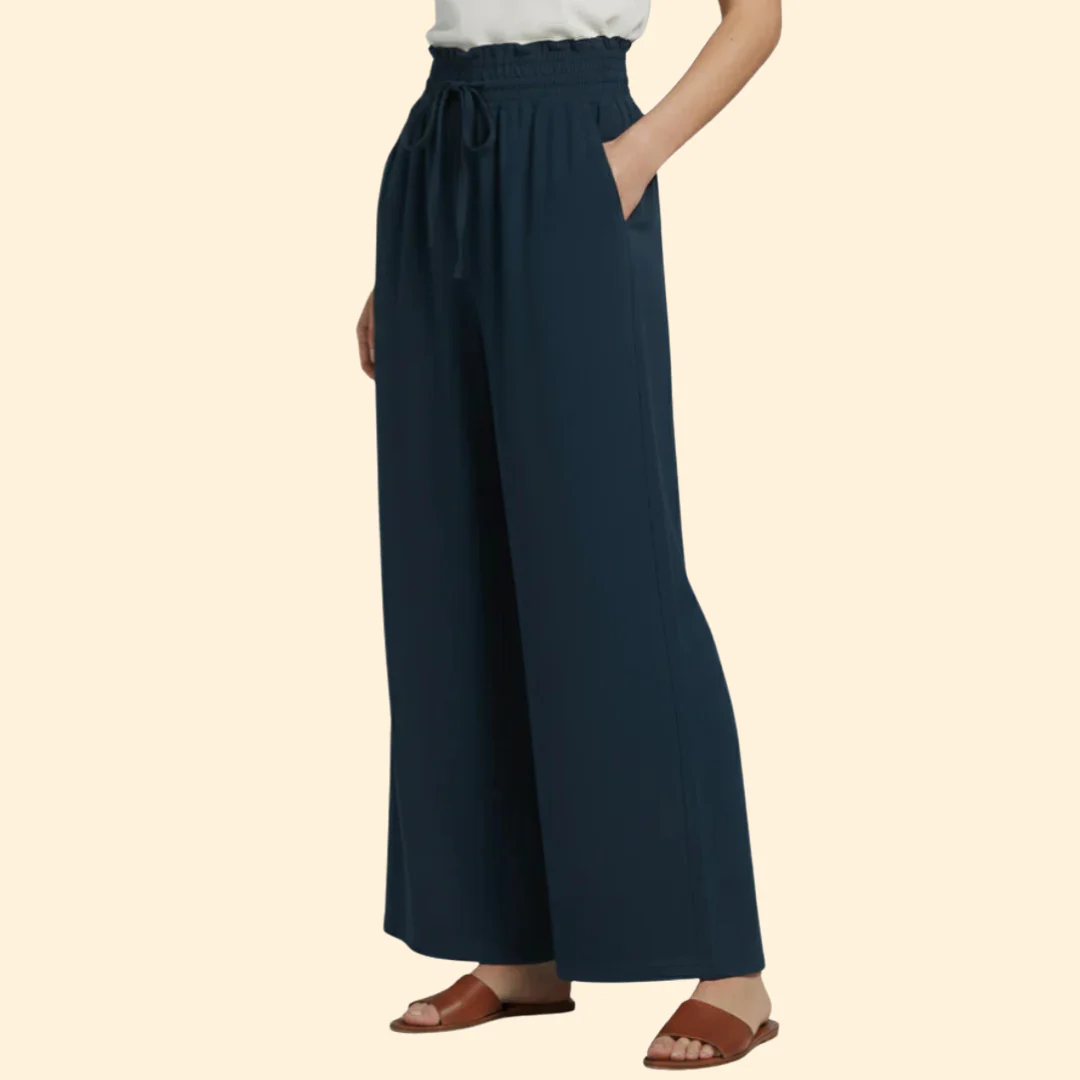 Women’s Wide-Leg Pants with Elastic Waist - Image 4