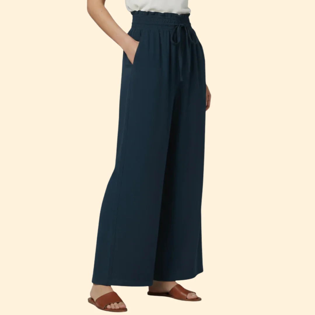 Women’s Wide-Leg Pants with Elastic Waist - Image 5