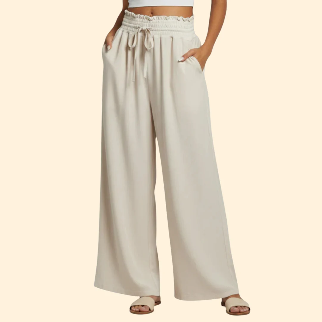 Women’s Wide-Leg Pants with Elastic Waist - Image 7