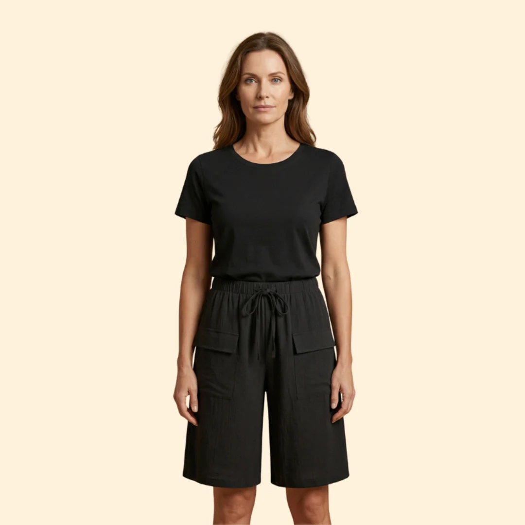 Women’s Wide Leg Shorts with Cargo Pockets - Image 2