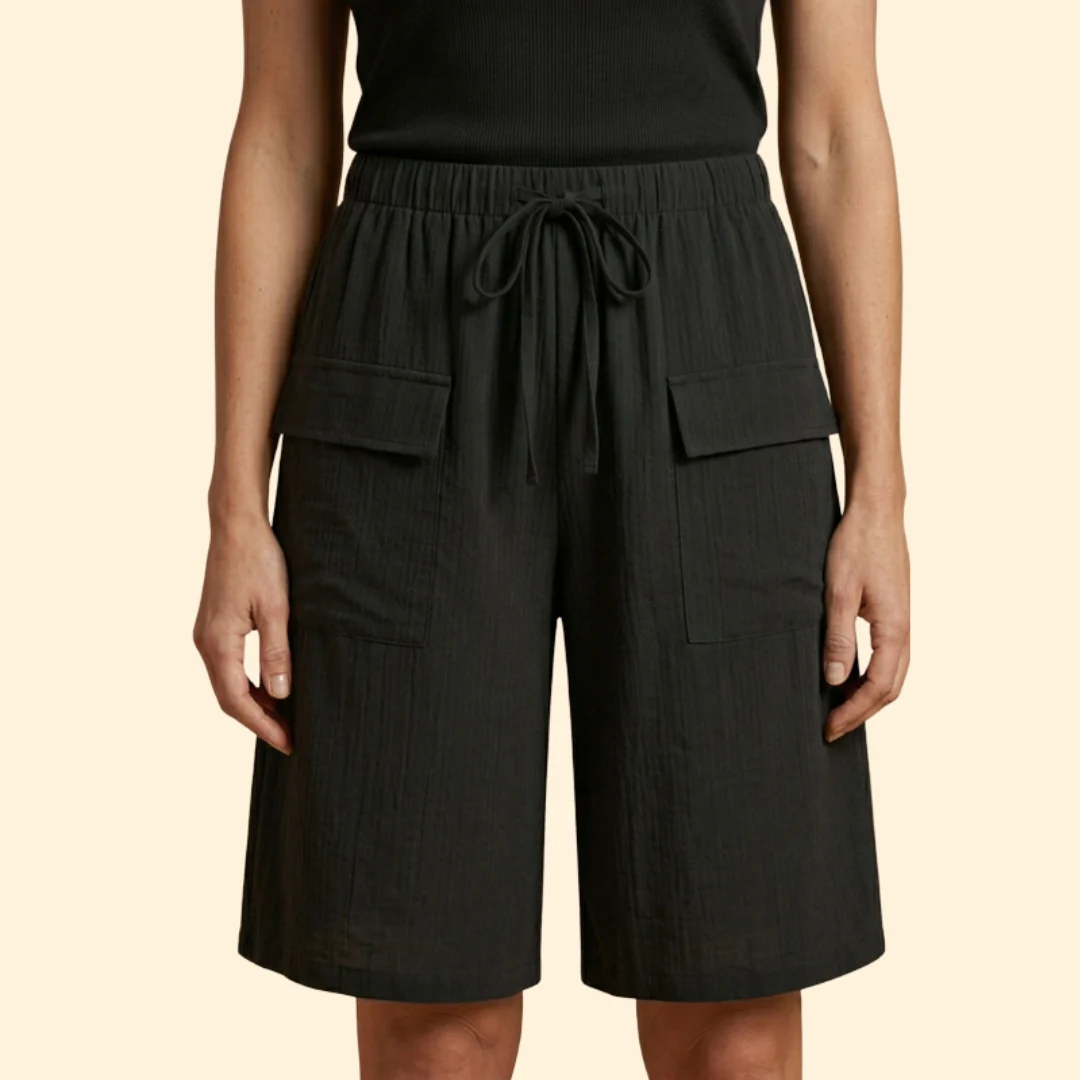 Women’s Wide Leg Shorts with Cargo Pockets - Image 3