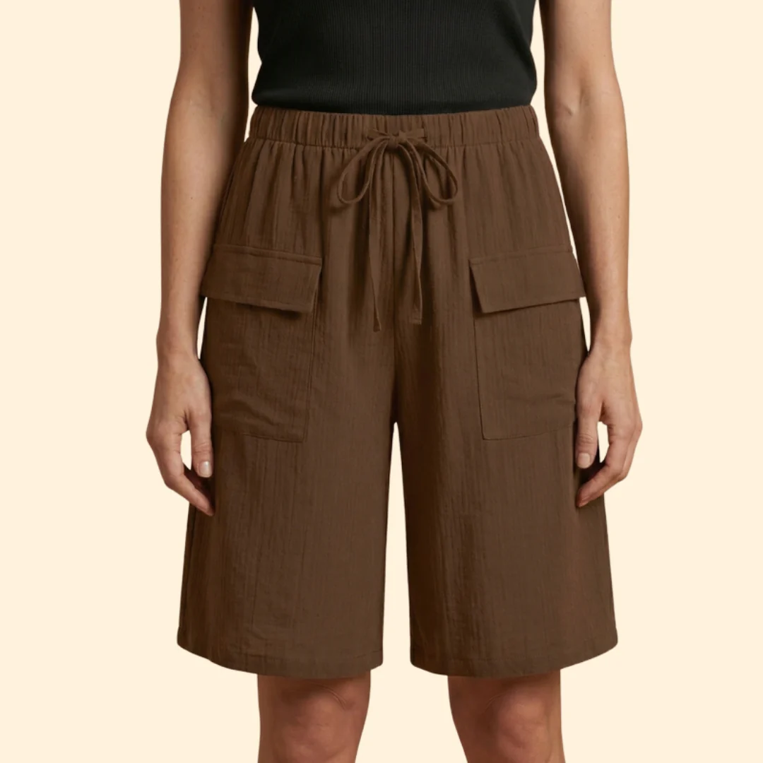 Women’s Wide Leg Shorts with Cargo Pockets - Image 7