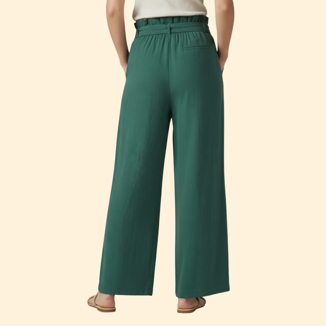 Women’s Wide-Leg Trousers with Tie Waist - Image 6