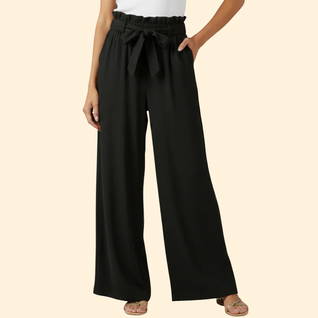 Women’s Wide-Leg Trousers with Tie Waist - Image 9
