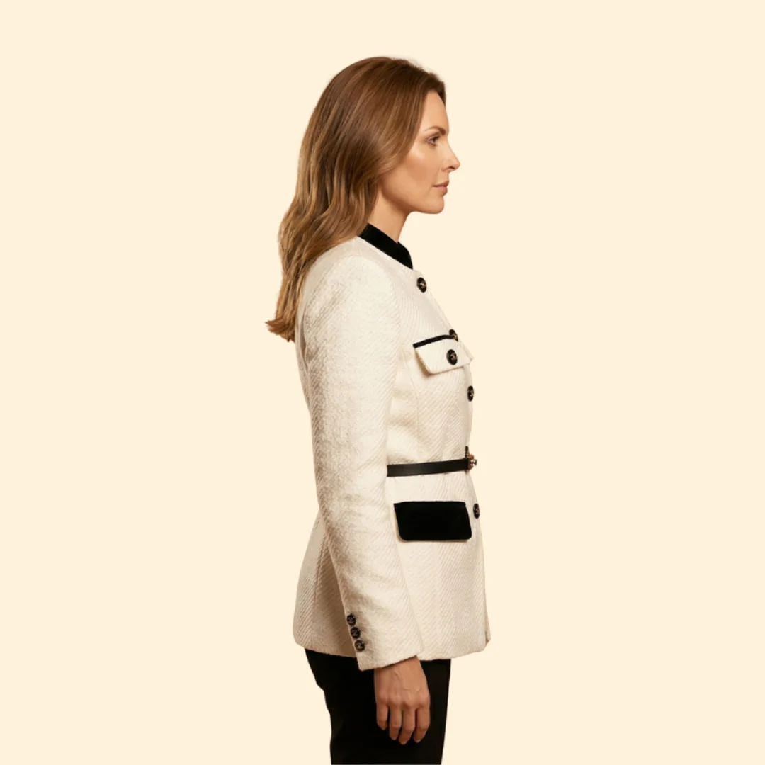 Women's Woolen Jacket with Buttons - Image 3