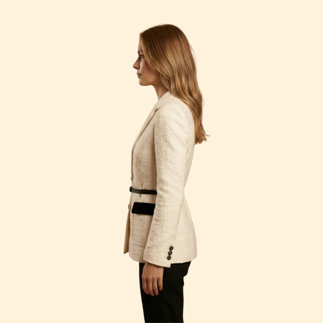 Women's Woolen Jacket with Buttons - Image 4
