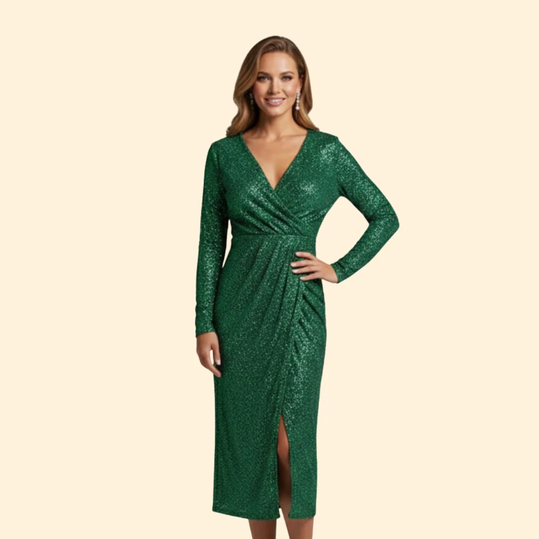 Women’s Wrap Dress Sequined Design - Image 8