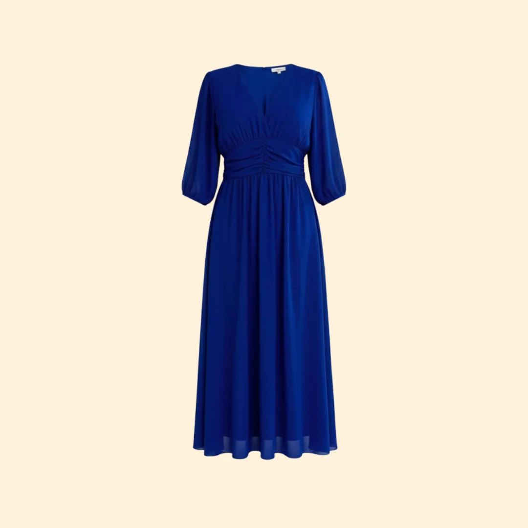 Women’s Wrap Dress with Pleated Skirt