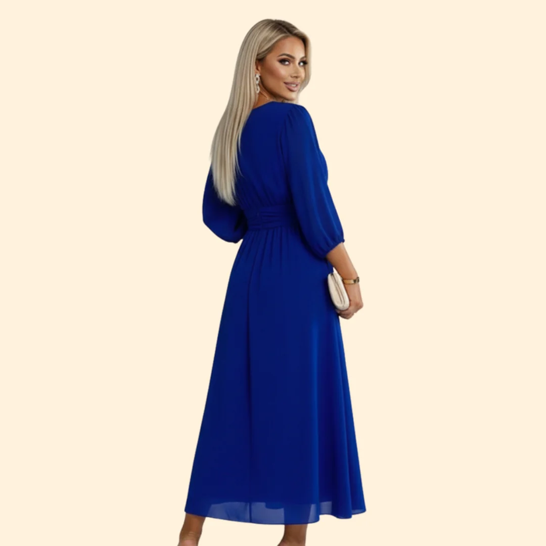 Women’s Wrap Dress with Pleated Skirt - Image 5