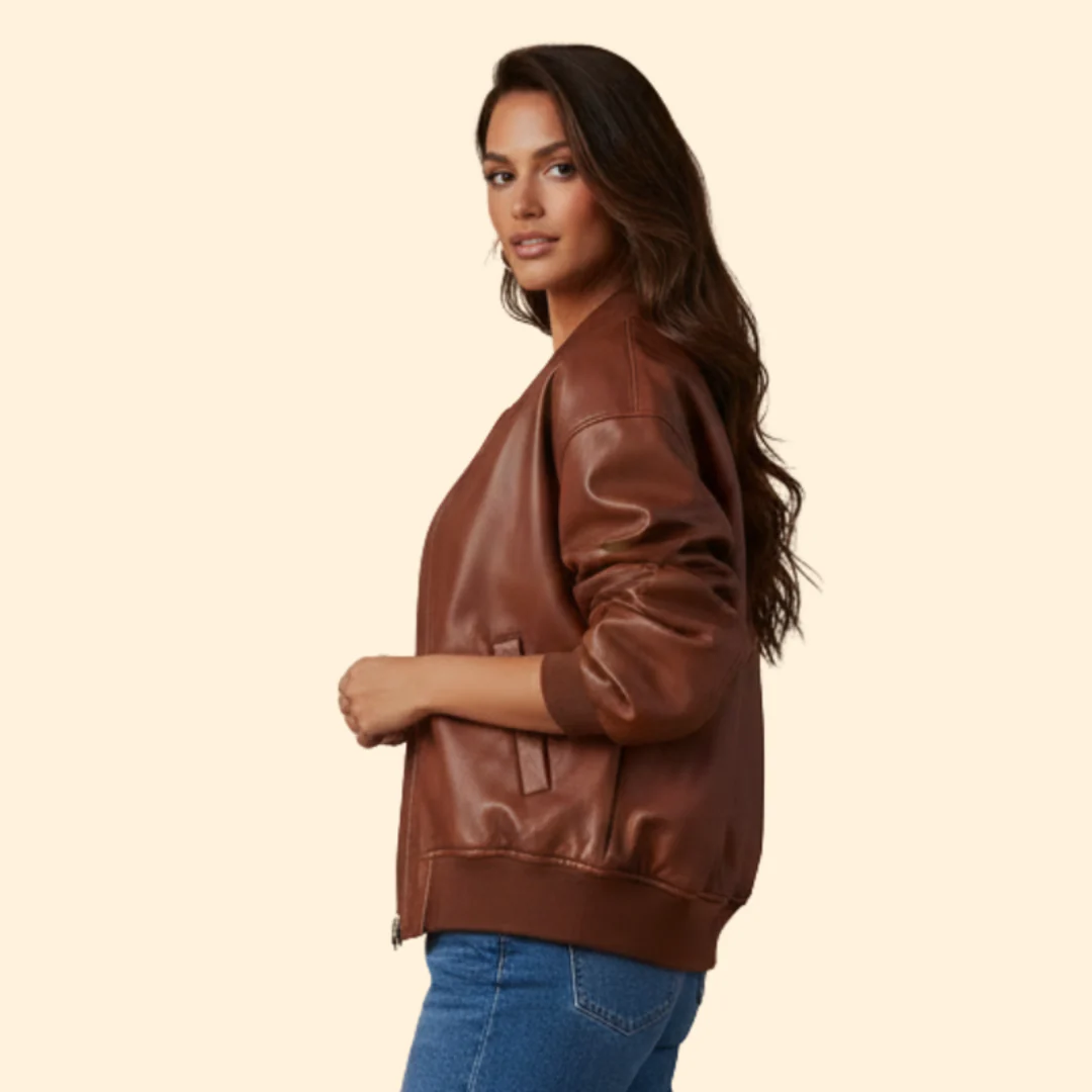 Women’s Zip Bomber Jacket with Side Pockets - Image 4
