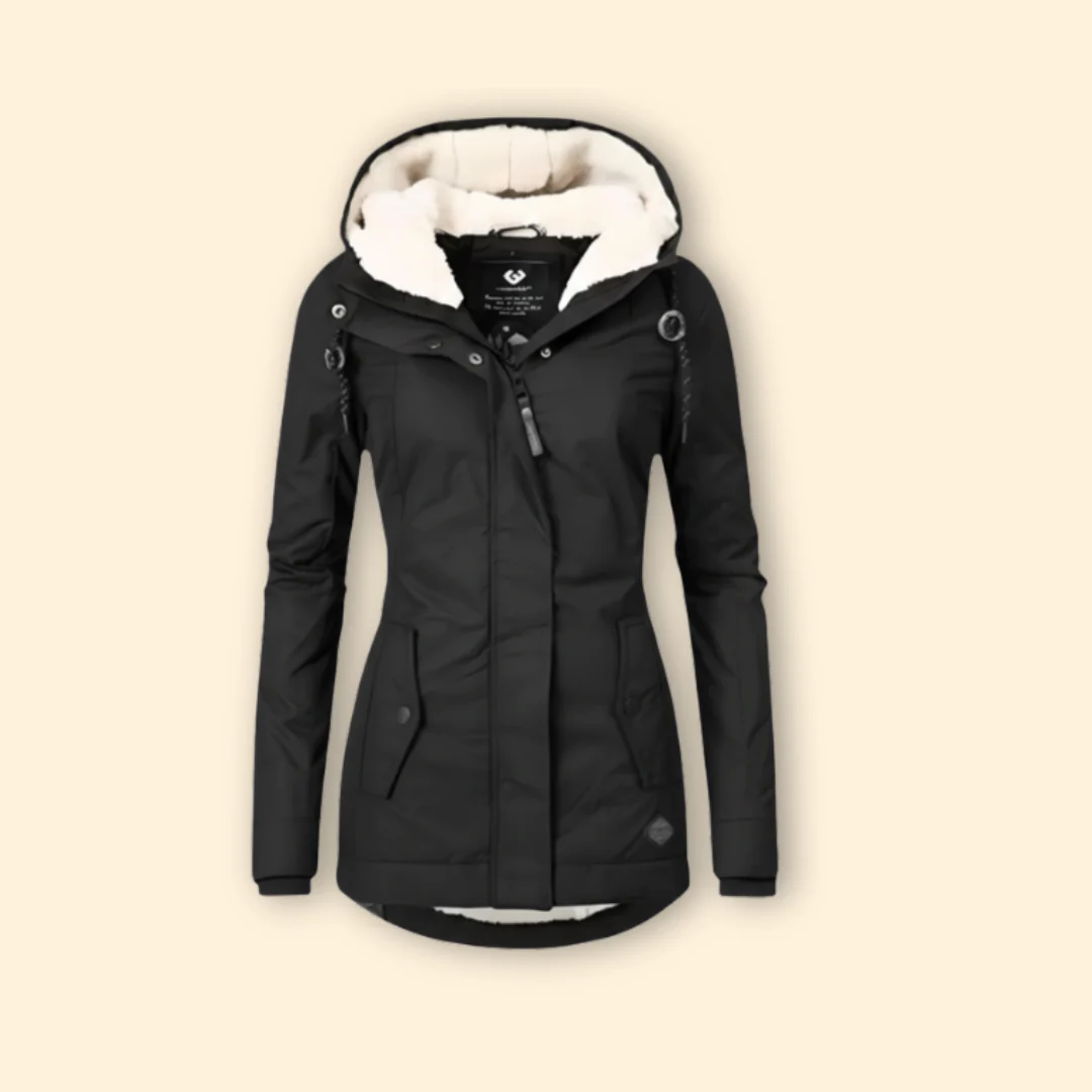 Women’s Zip Coat with Sherpa Lined Hood
