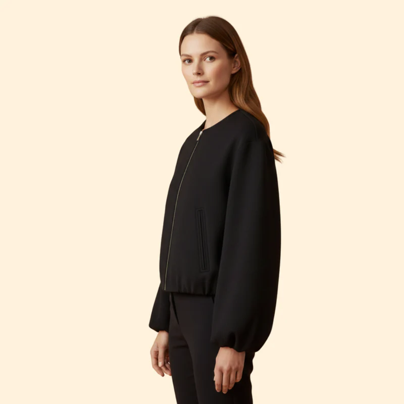 Women's Zip-Up Bomber Jacket - Image 4