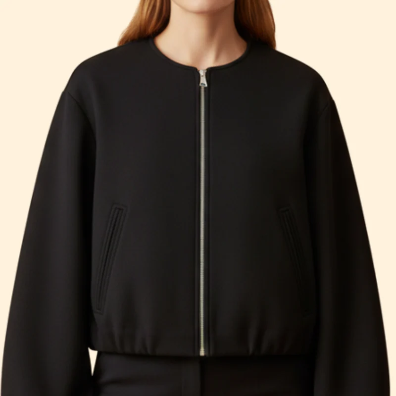 Women's Zip-Up Bomber Jacket - Image 6