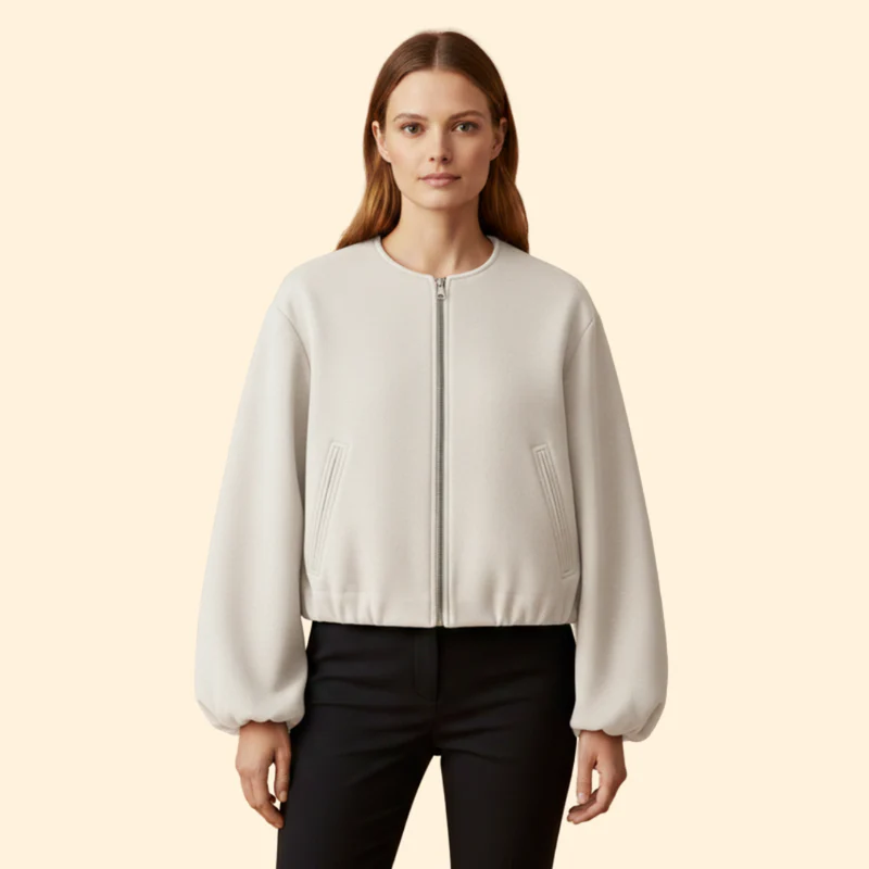 Women's Zip-Up Bomber Jacket - Image 7