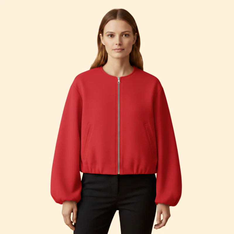Women's Zip-Up Bomber Jacket - Image 9
