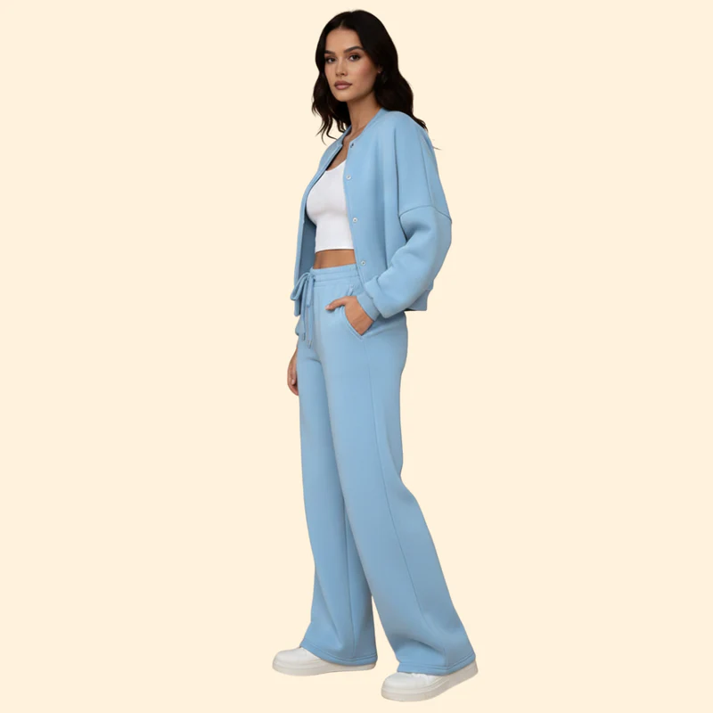 Women’s Zip-Up Bomber Jacket and Jogger Set - Image 3