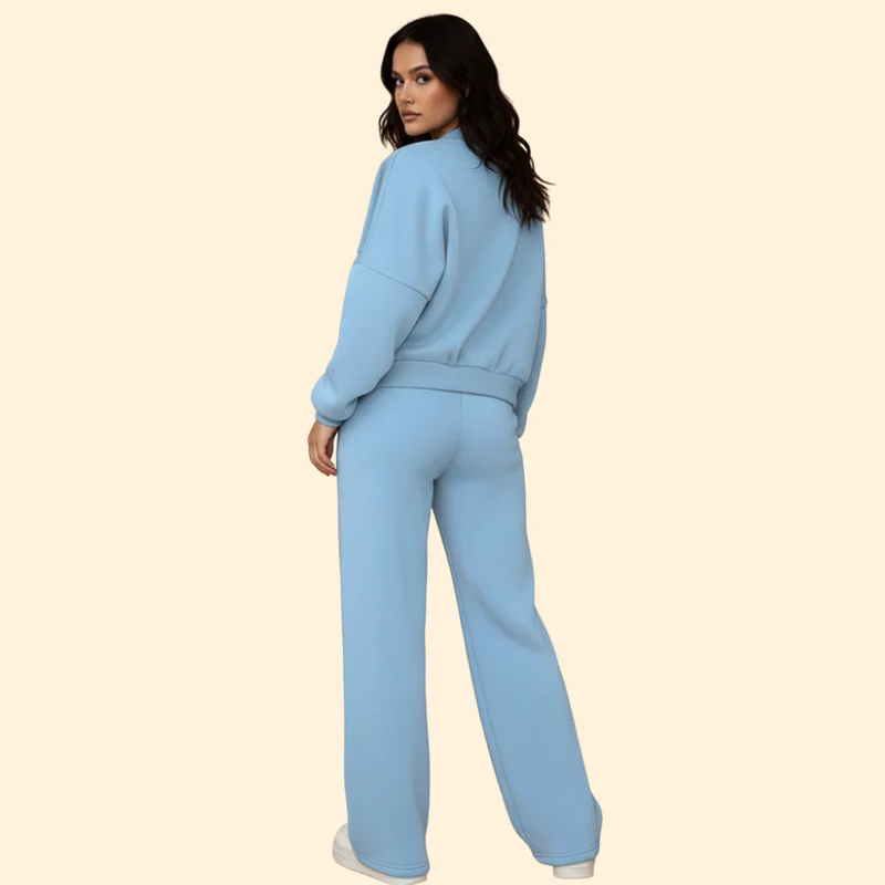 Women’s Zip-Up Bomber Jacket and Jogger Set - Image 4