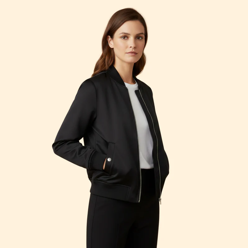 Women's Zip-Up Bomber Jacket with Sporty Cut - Image 3