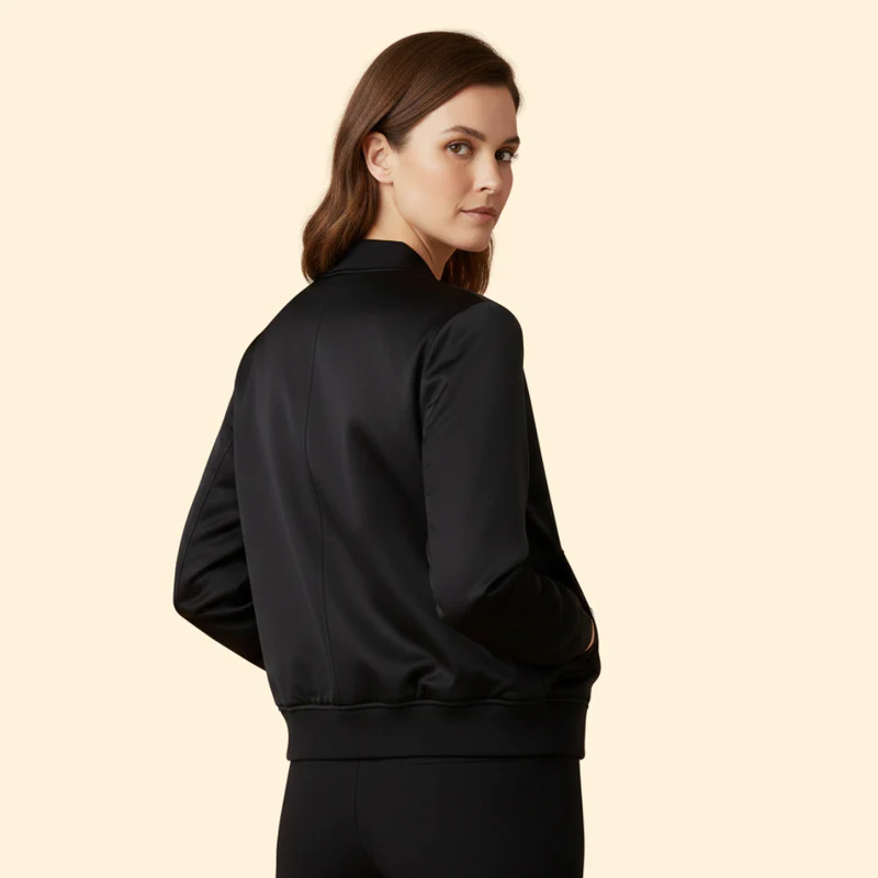 Women's Zip-Up Bomber Jacket with Sporty Cut - Image 4